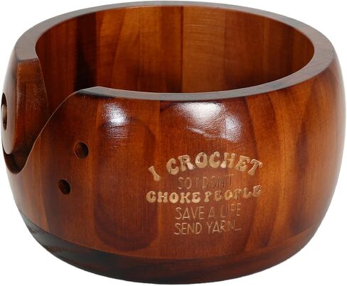 I Crochet So I Don't Choke People Yarn Bowls- Yarn Bowls for Crocheting, 6" x 3" Knitting Yarn Bowl with Holes, Crochet Bowls for Yarn, Knitting Accessories for Crocheting, Gifts for Crocheters (DARK) in Saudi Arabia