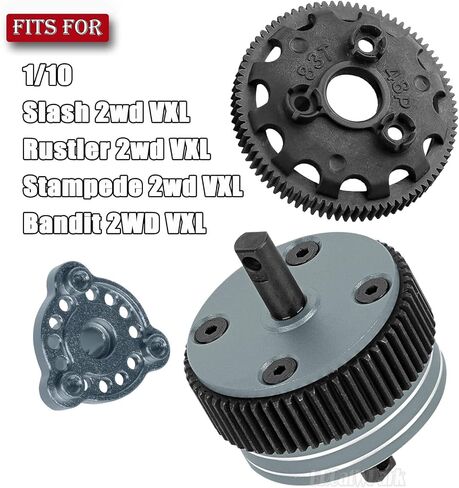 83T 48P Spur Gear w/21T 23T 25T Pinions Gear & Slipper Clutch Differential Case Upgrades Part for 1/10 Slash/Rustler/Stampede/Bandit 2WD (VXL),RC 83T Spur Gear & Diff Hops up,Navy Blue in Saudi Arabia