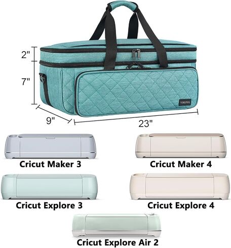 YOREPEK Double-Layer Carrying Case Compatible with Cricut Maker 3, Maker, Explore 3, Explore Air 2, Die Cut Machine, Water Resistant Storage Tote Bag with Cutting Mat Pocket for Accessories, Floral in Saudi Arabia