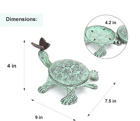 Turtle Hide A Key Outdoor - Hidden Key Holder for Outside - Cast Iron Rock to Key Hider Garden Decoration - 6 x 5 x 2.5 inches in Saudi Arabia