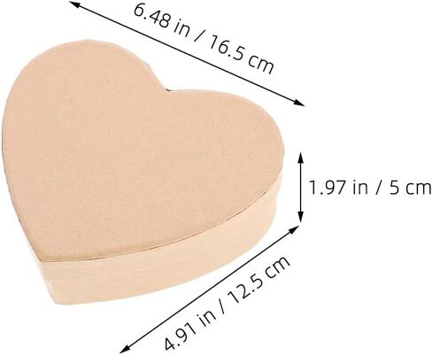 Heart Paper Mache Hat Boxes Kraft Paper Containers with Lids for Painting Crafting Storage Accessories Cosmetics Jewelry L in Kuwait