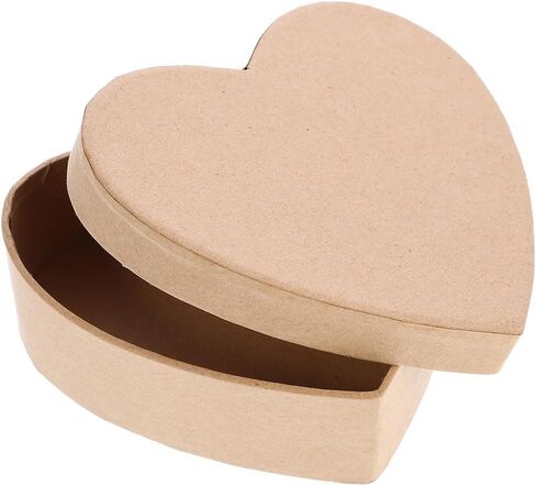 Heart Paper Mache Hat Boxes Kraft Paper Containers with Lids for Painting Crafting Storage Accessories Cosmetics Jewelry L in Kuwait