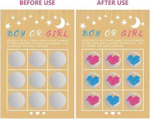 Gender Reveal Scratch Off Cards 25pcs, Its A Girl Gender Reveal Tic Tac Toe Board, Baby Reveal Ideas Party &Baby Shower Scratch off Game in Kuwait
