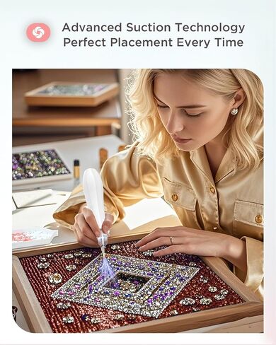 Electric Diamond Painting Pen, Diamond Art Pen Kits for Adults, Vacuum Diamond Painting Pen Kits, Diamond Art Accessories Tools, Diamond Painting Tool Storage Tray (1 Pcs White) in Saudi Arabia