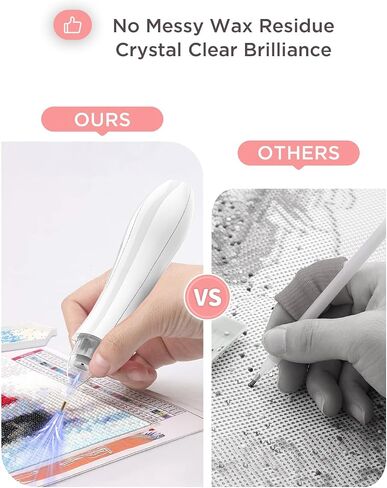 Electric Diamond Painting Pen, Diamond Art Pen Kits for Adults, Vacuum Diamond Painting Pen Kits, Diamond Art Accessories Tools, Diamond Painting Tool Storage Tray (1 Pcs White) in Saudi Arabia
