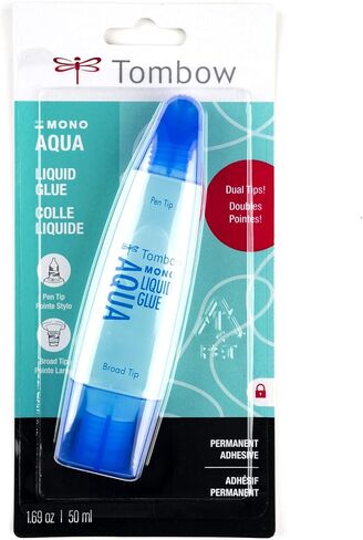Tombow 52180 Mono Aqua Liquid Glue ، 1.69 أونصة ، حزمة واحدة. موزع نصيحة مزدوج لدقة لتغطية التغطية الكاملة التي تجف واضحا in Kuwait