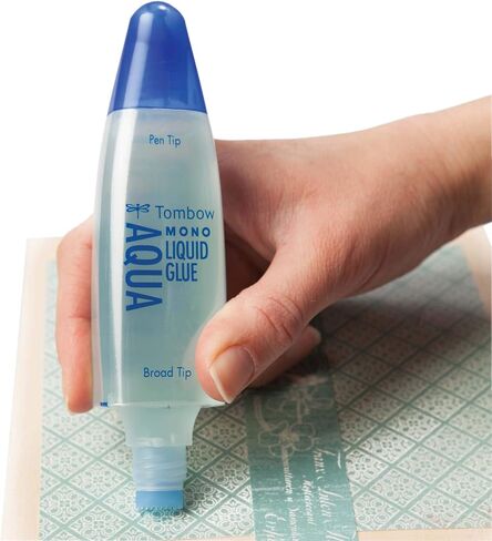 Tombow 52180 Mono Aqua Liquid Glue ، 1.69 أونصة ، حزمة واحدة. موزع نصيحة مزدوج لدقة لتغطية التغطية الكاملة التي تجف واضحا in Kuwait