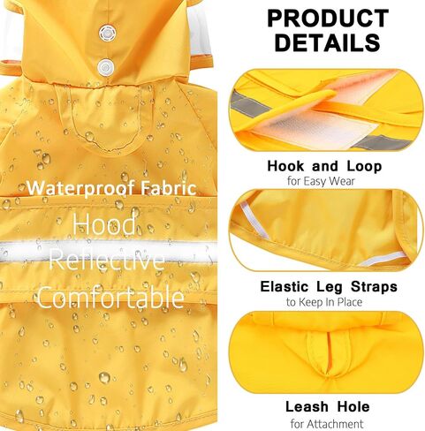 SMALLLEE_LUCKY_STORE Duck Dog Raincoat for Small to Large Dogs, Yellow, XS in Saudi Arabia