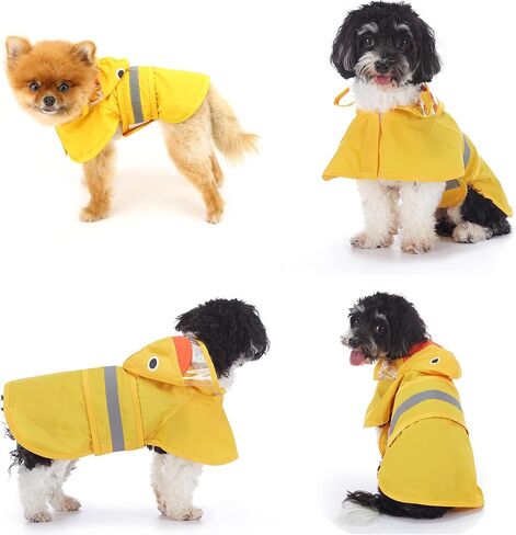 SMALLLEE_LUCKY_STORE Duck Dog Raincoat for Small to Large Dogs, Yellow, XS in Saudi Arabia