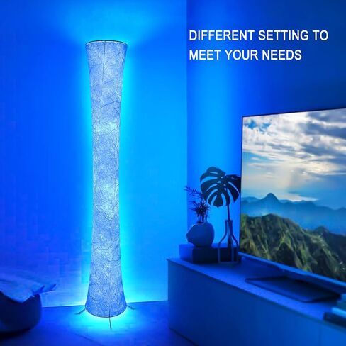Floor Lamp, 61'' Smart RGB LED Corner Lamp with Music Sync and 16 Million DIY Colors, 3 Color Temperature, APP & Remote Control, Color Changing Standing Floor Lamp for Bedroom Living Room in Kuwait
