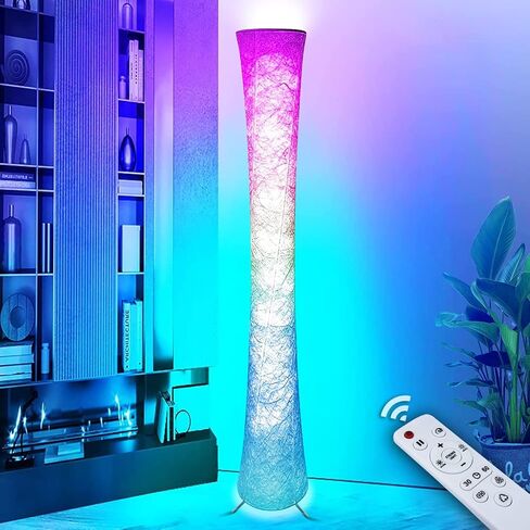 Floor Lamp, 61'' Smart RGB LED Corner Lamp with Music Sync and 16 Million DIY Colors, 3 Color Temperature, APP & Remote Control, Color Changing Standing Floor Lamp for Bedroom Living Room in Kuwait