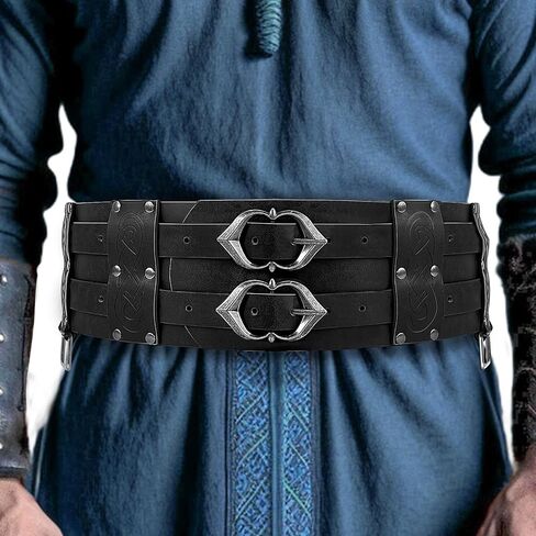 Viking Embossed Waist Armor, Medieval Viking Wide Belt, Norse Faux Leather Armor Knight Corset Belt for LARP Halloween Costume in Saudi Arabia