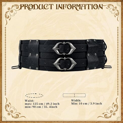 Viking Embossed Waist Armor, Medieval Viking Wide Belt, Norse Faux Leather Armor Knight Corset Belt for LARP Halloween Costume in Saudi Arabia