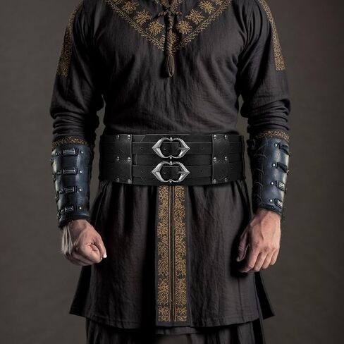 Viking Embossed Waist Armor, Medieval Viking Wide Belt, Norse Faux Leather Armor Knight Corset Belt for LARP Halloween Costume in Saudi Arabia