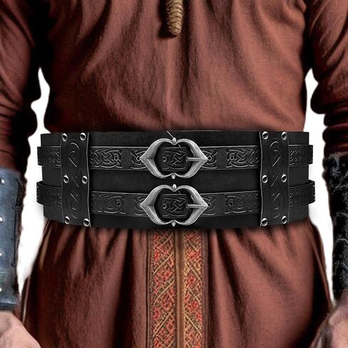 Viking Embossed Waist Armor, Medieval Viking Wide Belt, Norse Faux Leather Armor Knight Corset Belt for LARP Halloween Costume in Saudi Arabia