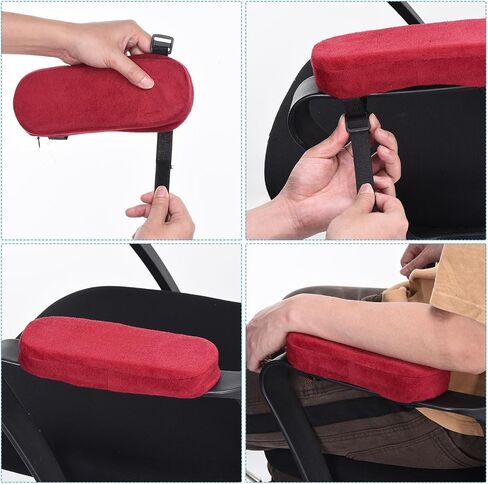 PATIKIL Office Chair Arm Pads, 4 pcs Office Chair Arm Cover Soft Office Chair Armrest Pads Memory Foam Cotton Removable Washable for Desk Computer Gaming, Purple in Kuwait