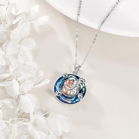 KQF Penguin/Mermaid/Hummingbird/Dragonfly/Phoenix/Horse/Cat/Dog/Elephant Netlace for Women Sterling Silver Crystal Netlace Necklace Netlace Hompts for Women in Kuwait