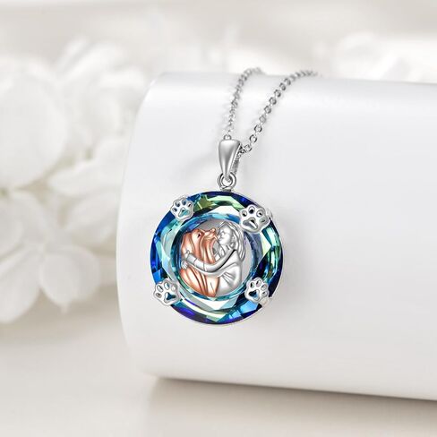 KQF Penguin/Mermaid/Hummingbird/Dragonfly/Phoenix/Horse/Cat/Dog/Elephant Netlace for Women Sterling Silver Crystal Netlace Necklace Netlace Hompts for Women in Kuwait