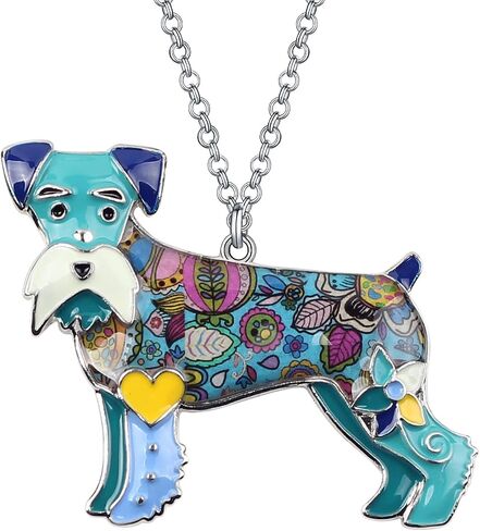 BONSNY Signature DOG collection Love Pets“SILVER"Statement SCHNAUZER Necklace Dog Animal Pendant in Kuwait