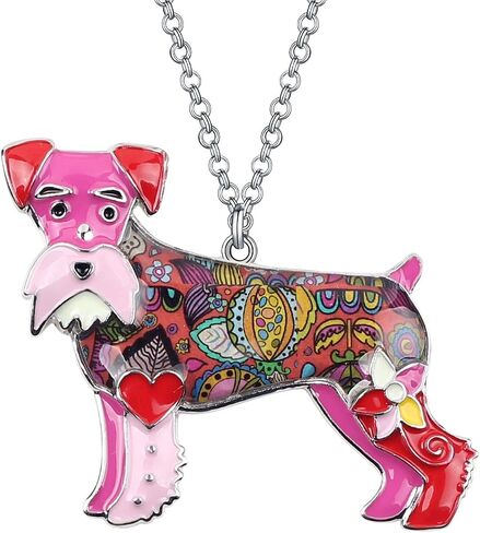 BONSNY Signature DOG collection Love Pets“SILVER"Statement SCHNAUZER Necklace Dog Animal Pendant in Kuwait