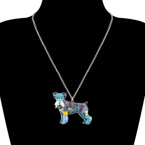 BONSNY Signature DOG collection Love Pets“SILVER"Statement SCHNAUZER Necklace Dog Animal Pendant in Kuwait