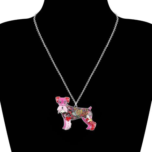 BONSNY Signature DOG collection Love Pets“SILVER"Statement SCHNAUZER Necklace Dog Animal Pendant in Kuwait