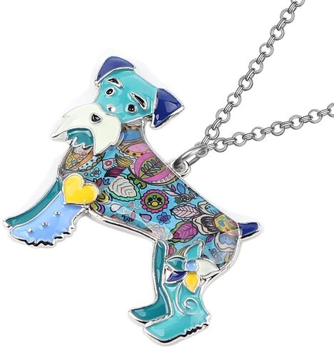BONSNY Signature DOG collection Love Pets“SILVER"Statement SCHNAUZER Necklace Dog Animal Pendant in Kuwait