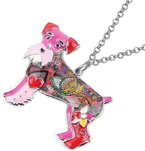BONSNY Signature DOG collection Love Pets“SILVER"Statement SCHNAUZER Necklace Dog Animal Pendant in Kuwait