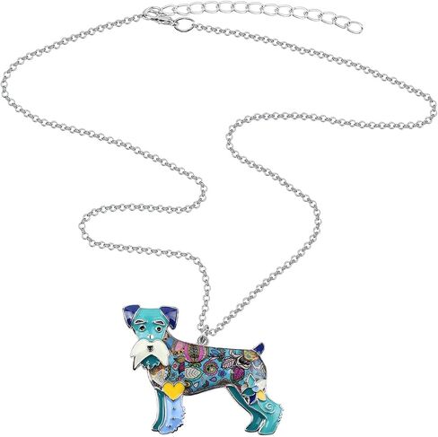 BONSNY Signature DOG collection Love Pets“SILVER"Statement SCHNAUZER Necklace Dog Animal Pendant in Kuwait