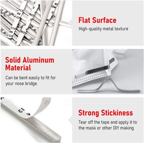 50PCS Nose Bridge Strip,Shed Protector Aluminum Strips(Specs: 0.02X0.2X3.54 inch) for DIY Mask Handmade Crafting Making Nose Bridge Clip in Saudi Arabia
