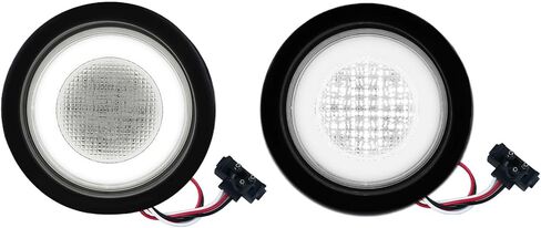 4" Round LED Tail Lights for Trailer Trucks RV Camper Van 64 LEDs Stop/Turn/Running Lights Halo 12V Waterproof IP67 with Rubber Grommet and 3 Prong Pigtails, 2Pcs in Kuwait