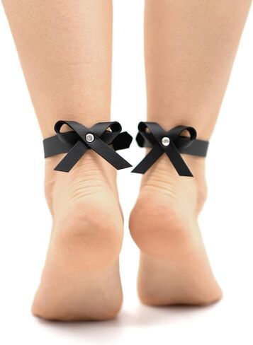 Cute Faux Leather Bow Anklet · Adjustable Ankle Harness · Romantic Gift for Women in Saudi Arabia