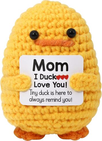 Warm Mothers Day Birthday Gifts-I Duck Love You Mom,Handmade Inspirational Positive Emotional Crochet Knitted Cute Duck Unique Present for Female Women Mothers in Law (Yellow1) in Saudi Arabia