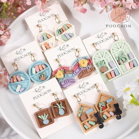 Puocaon Dessert Polymer Clay Cutters - 10 Pcs Clay Cutters for Polymer Clay Jewelry, Cute Bread Shape Clay Cutters for Earrings,Croissant Polymer Clay Cutters for Jewelry, Bakery Clay Earring Cutters in Saudi Arabia