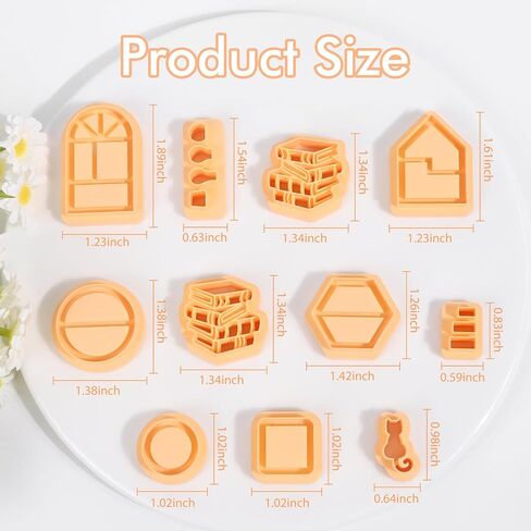 Puocaon Dessert Polymer Clay Cutters - 10 Pcs Clay Cutters for Polymer Clay Jewelry, Cute Bread Shape Clay Cutters for Earrings,Croissant Polymer Clay Cutters for Jewelry, Bakery Clay Earring Cutters in Saudi Arabia