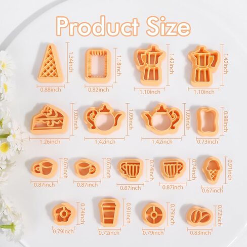 Puocaon Dessert Polymer Clay Cutters - 10 Pcs Clay Cutters for Polymer Clay Jewelry, Cute Bread Shape Clay Cutters for Earrings,Croissant Polymer Clay Cutters for Jewelry, Bakery Clay Earring Cutters in Kuwait