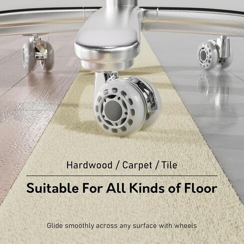 Office Chair Wheels, 2.5 inch Dual Rubber Replacement Office Chair Casters Wheels for Hardwood Floors Carpet, Heavy Duty Roller Wheels for Office Desk Gaming Computer Chair Set of 5 Grey in Saudi Arabia