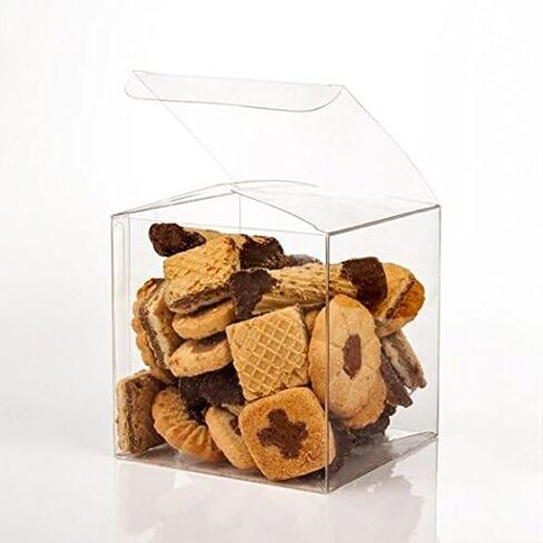 ClearBags 2 x 2 x 2 Small Clear Holiday Gift Boxes | Clear PET Plastic Boxes for Christmas, Weddings, Parties | Party Favor Boxes for Small Ornaments Gifts Candy Cookies | Food Safe | 25 Boxes in Saudi Arabia