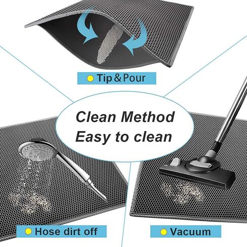 Small Cat Litter Box Mat: Easy Clean Cat Litter Mat for Floor, Cute Cat Litter Trapping Mat (15x24 Inch Grey) in Saudi Arabia