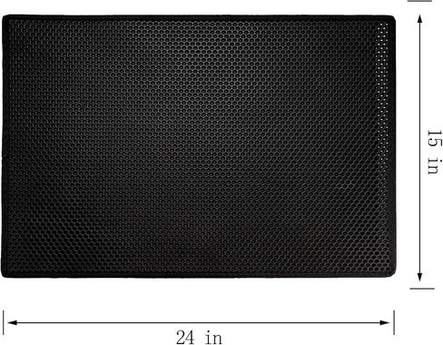 Small Cat Litter Box Mat: Easy Clean Cat Litter Mat for Floor, Cute Cat Litter Trapping Mat (15x24 Inch Grey) in Saudi Arabia