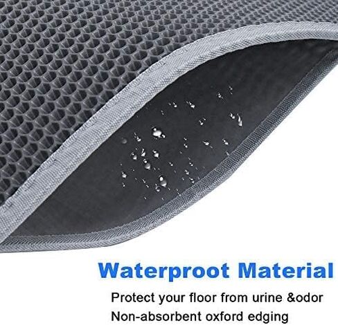 Small Cat Litter Box Mat: Easy Clean Cat Litter Mat for Floor, Cute Cat Litter Trapping Mat (15x24 Inch Grey) in Saudi Arabia