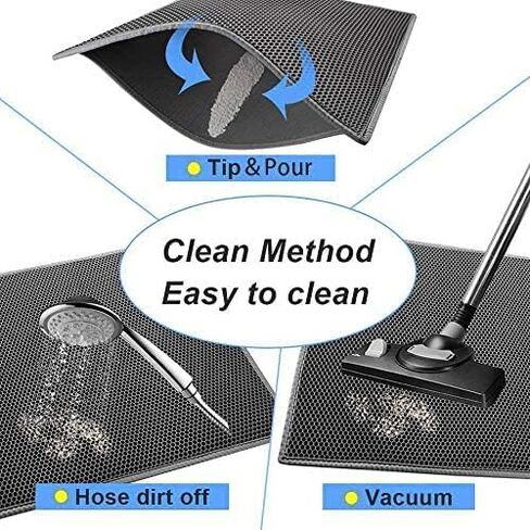 Small Cat Litter Box Mat: Easy Clean Cat Litter Mat for Floor, Cute Cat Litter Trapping Mat (15x24 Inch Grey) in Saudi Arabia