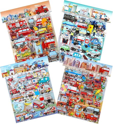 Large and Small Puffy Animal Stickers – 3D Realistic Wildlife Safari,Jungle,Woodland,and Zoo Theme Bulk Puff Stickers for Toddlers Kids Boy and Children, 8 Sheets Animal Foam Sticker Pad in Saudi Arabia