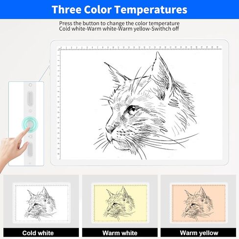 Elice Rechargeable A4 Light Pad with Carry Bag, Magnetic LED Light Board with Physical Button, Super Bright Diamond Art Light Pad, Ultra-Thin Light Box for Tracing, Weeding, Diamond Painting -White in Saudi Arabia