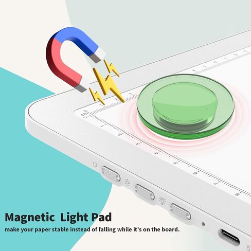 Elice Rechargeable A4 Light Pad with Carry Bag, Magnetic LED Light Board with Physical Button, Super Bright Diamond Art Light Pad, Ultra-Thin Light Box for Tracing, Weeding, Diamond Painting -White in Saudi Arabia