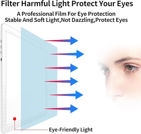 Phylosal Rechargeable A4 LED Light Pad for Diamond Painting, Ultra-Thin Magnetic Tracing Light Box for Drawing, Diamond Art Light Board with Side Button, Super Bright Light Table for Sketching (Black) in Kuwait