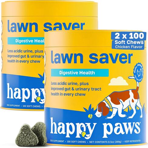 Lawn Saver Dog Chews, Dog Urine Neutralizer, Green Lawn Chews For Dogs, Digestive & Gut Health Supplement With Sweet Potato, Spirulina & Probiotics, Organic, Vegan, American Made, 100 Count in Kuwait