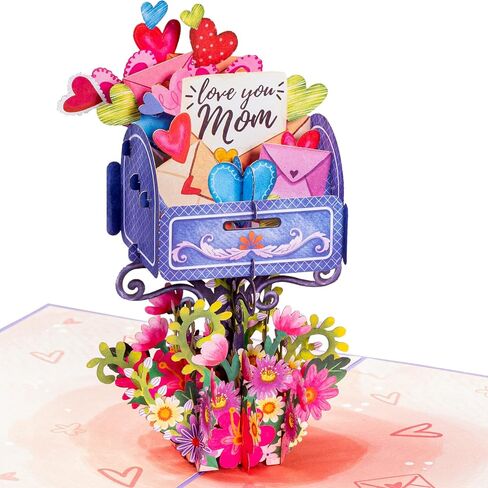 Paper Love 3D Pop Up Mothers Day Card ، أفضل أمي على الإطلاق ، من أجل أمي ، زوجة - 5 "× 7" - تشمل الظرف وعلامة الملاحظة in Kuwait