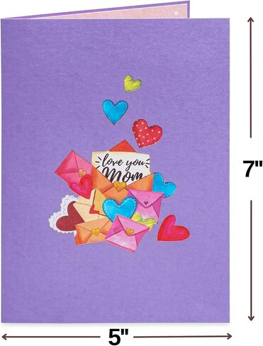 Paper Love 3D Pop Up Mothers Day Card ، أفضل أمي على الإطلاق ، من أجل أمي ، زوجة - 5 "× 7" - تشمل الظرف وعلامة الملاحظة in Kuwait