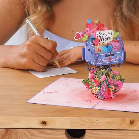 Paper Love 3D Pop Up Mothers Day Card ، أفضل أمي على الإطلاق ، من أجل أمي ، زوجة - 5 "× 7" - تشمل الظرف وعلامة الملاحظة in Kuwait